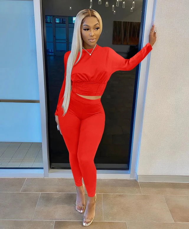 Autumn fashion leisure long sleeve two-piece simple sports solid color suit waist slim two-piece sports pants suit
Autumn fashion leisure long sleeve two-piece simple sports solid color suit waist slim two-piece sports pants suit