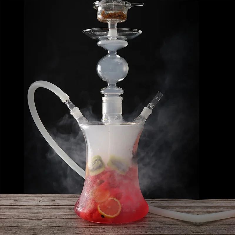 

High Quality Led Art Glass Hookah Shisha Complete Narguile With Light And Remote Control Russia Chicha Smoking Ice Fruit, As the picture shows