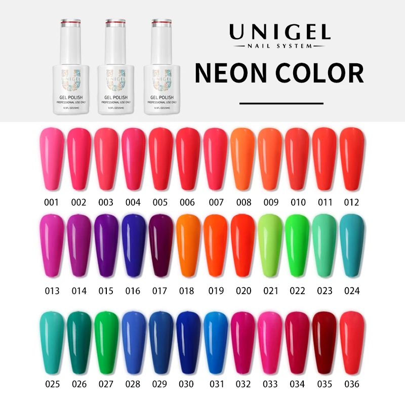 Unigel 15ml Soak Off Gel High Pigment Solid 36 Colors Gel Neon UV LED Nail Gel Polish
Unigel 15ml Soak Off Gel High Pigment Solid 36 Colors Gel Neon UV LED Nail Gel Polish