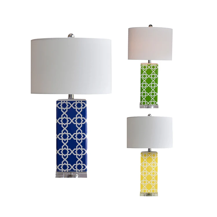 Modern Style Decorative ceramic table light desk lamp Blue Ceramic Table Lamps