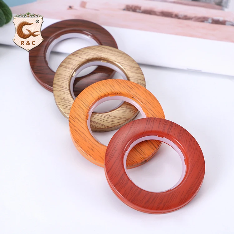 

Low Price Wholesale ABS Plastic Wood Grain Hot Sale Home Decorative Curtain Eyelet, Window Curtain Ring Curtain Accessories /