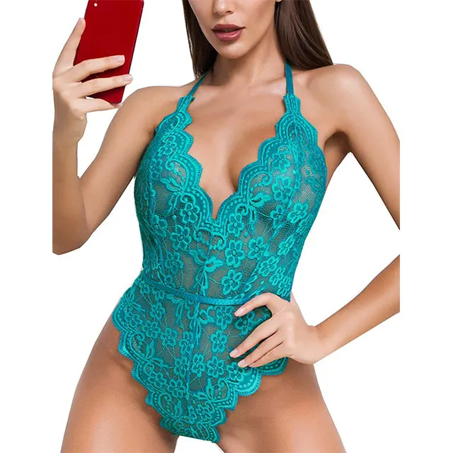 

Wholesale Women's Bodysuits Transparent Mesh Lace Cup Intimate Apparel Sexy Teddy Lingerie, Picture shown sexy lingerie or customize