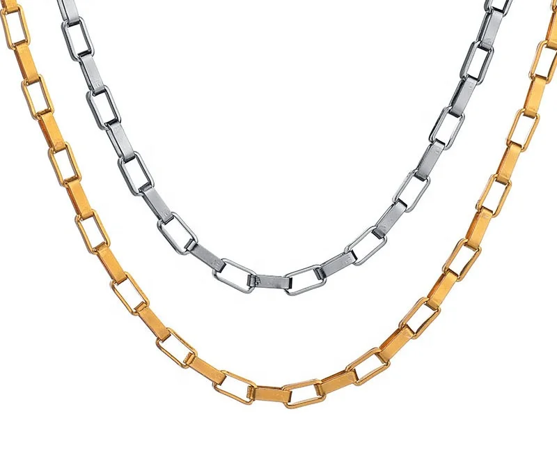 Stainless steel long box chain titanium steel long clavicle Necklace rectangular lattice chain
Stainless steel long box chain titanium steel long clavicle Necklace rectangular lattice chain