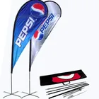 Custom design advertising outdoor feather flag base fiberglass pole flying banner pole
