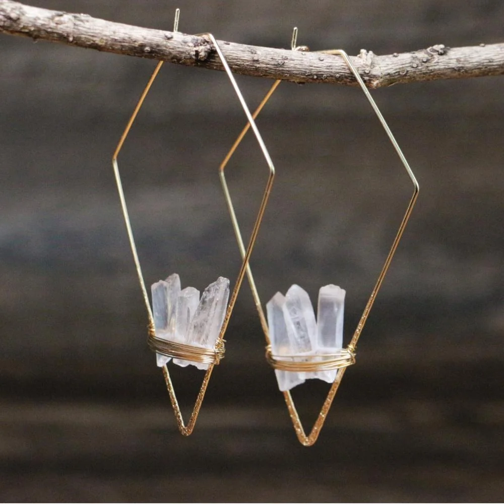 LS-A223 fashion design natural crystal quartz wire wrap earring with gold plated drop earrings wholesale jewelry
LS-A223 fashion design natural crystal quartz wire wrap earring with gold plated drop earrings wholesale jewelry