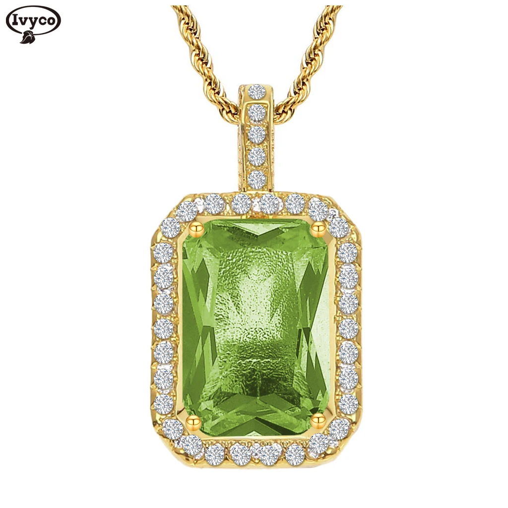 18k gold plated stainless steel necklace diamond square pendant necklace stainless steel green zircon stainless steel necklace
18k gold plated stainless steel necklace diamond square pendant necklace stainless steel green zircon stainless steel necklace