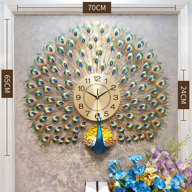 Large Peacock Wall Clocks Manufactured Modern Home Decoration Products vintage Wall clock, Green
Large Peacock Wall Clocks Manufactured Modern Home Decoration Products vintage Wall clock, Green