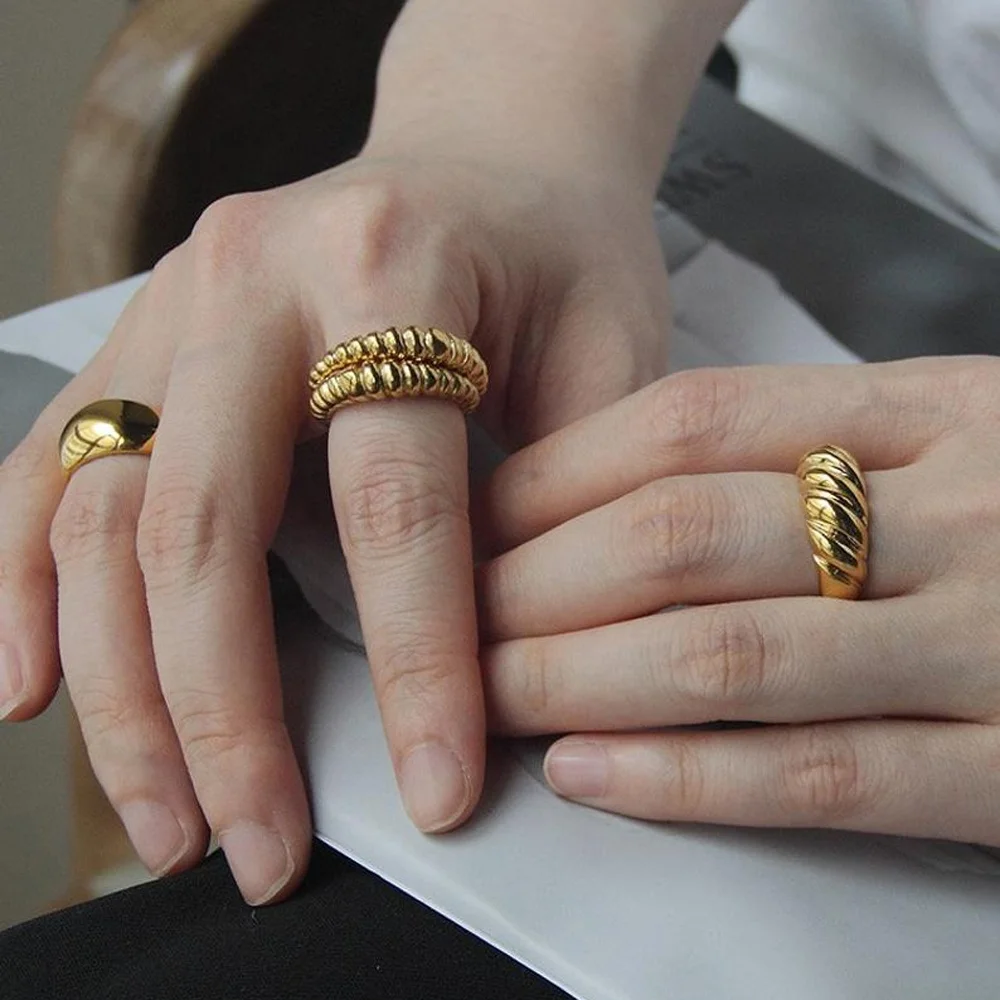 2021 new thread dome band european classic finger jewelry 18k gold plated Twist Ring For Women, Customized
2021 new thread dome band european classic finger jewelry 18k gold plated Twist Ring For Women, Customized