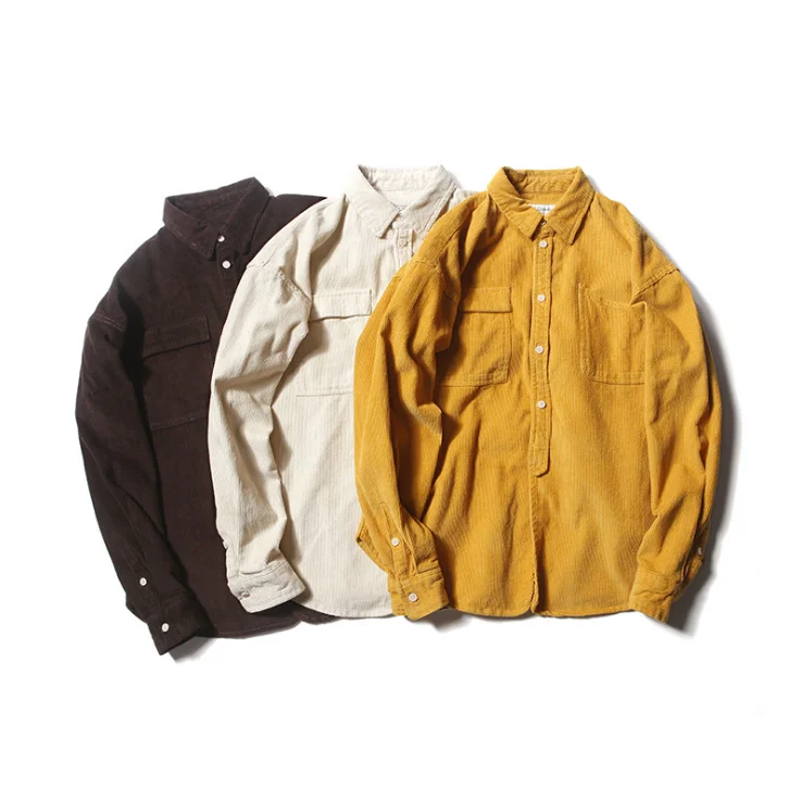 Autumn Solid Color Japanese Retro Corduroy Casual Men's Long-sleeved Oversized Joker Shirt, Custom color
Autumn Solid Color Japanese Retro Corduroy Casual Men's Long-sleeved Oversized Joker Shirt, Custom color
