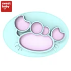 OEM FDA Approved Silicone Toddler Suction Baby Plates Placemat Divided Dining Silicone Plate for Kids