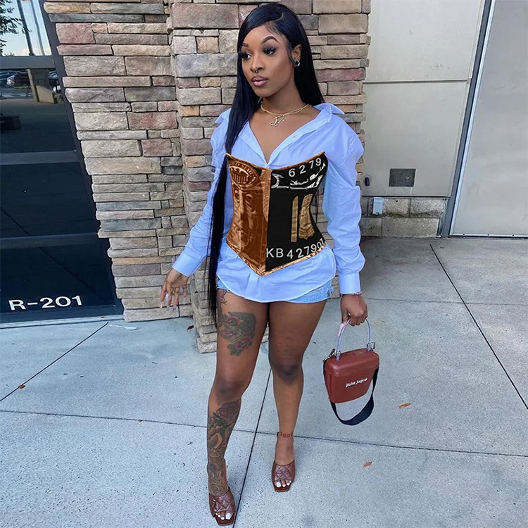 Women Fashion Money Print Sexy Ladies Sleeveless Blouse U Neck Waist Trainer Corset Top, Black / blue / cyan / green / red / rose red
Women Fashion Money Print Sexy Ladies Sleeveless Blouse U Neck Waist Trainer Corset Top, Black / blue / cyan / green / red / rose red