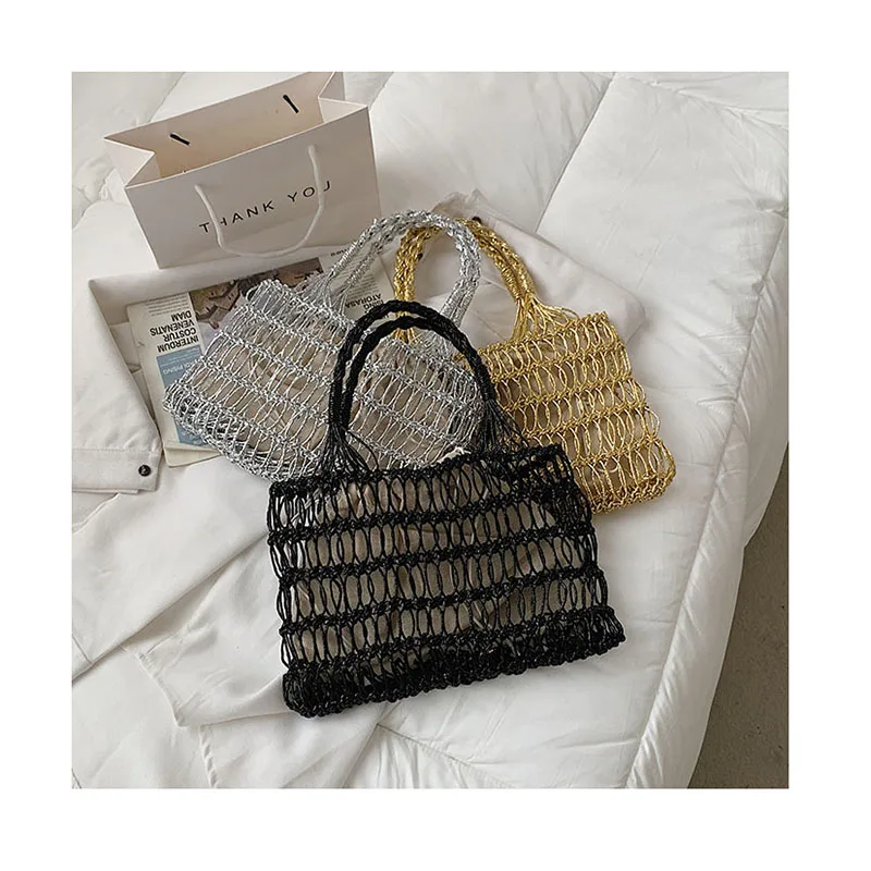Fashion Women Fishing Net Woven Handbags Casual Tote Female Summer Beach Straw Bags Bohemia Thread Hollow Out Hand-woven Bag Sac
Fashion Women Fishing Net Woven Handbags Casual Tote Female Summer Beach Straw Bags Bohemia Thread Hollow Out Hand-woven Bag Sac