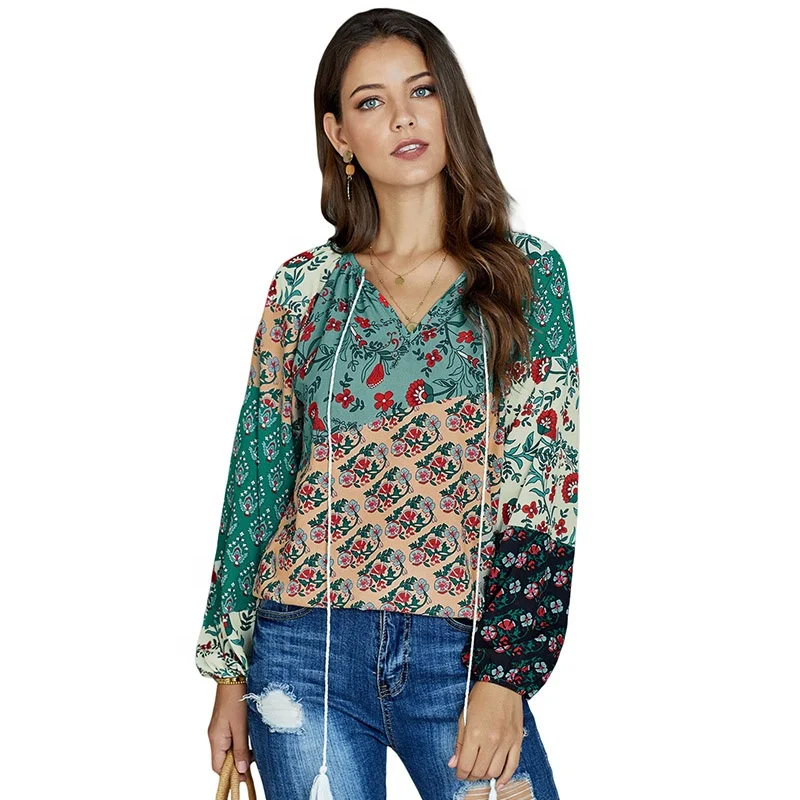 Wholesale Women Full Sleeve Multicolor Floral Print Peasant Womens Tops Blouses
Wholesale Women Full Sleeve Multicolor Floral Print Peasant Womens Tops Blouses