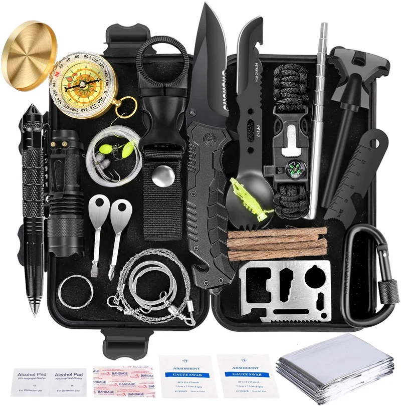 Outdoor other camping & hiking products 35 in 1 emergency military survival gear kit, Black
Outdoor other camping & hiking products 35 in 1 emergency military survival gear kit, Black