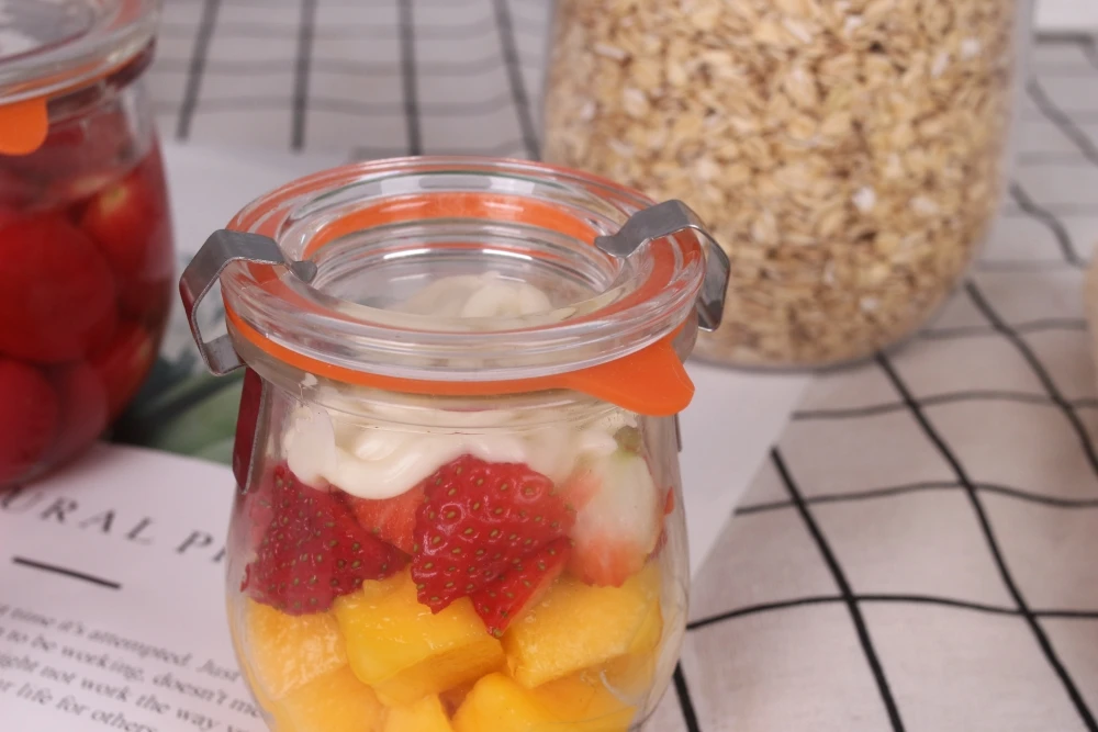 4ozml glass mason jar with handle