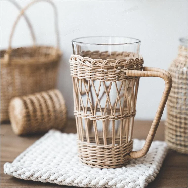 High quality crystal glass cup/coffee glass mug with rattan handle Borosolicate handblown tea glass holder, Transparent
High quality crystal glass cup/coffee glass mug with rattan handle Borosolicate handblown tea glass holder, Transparent