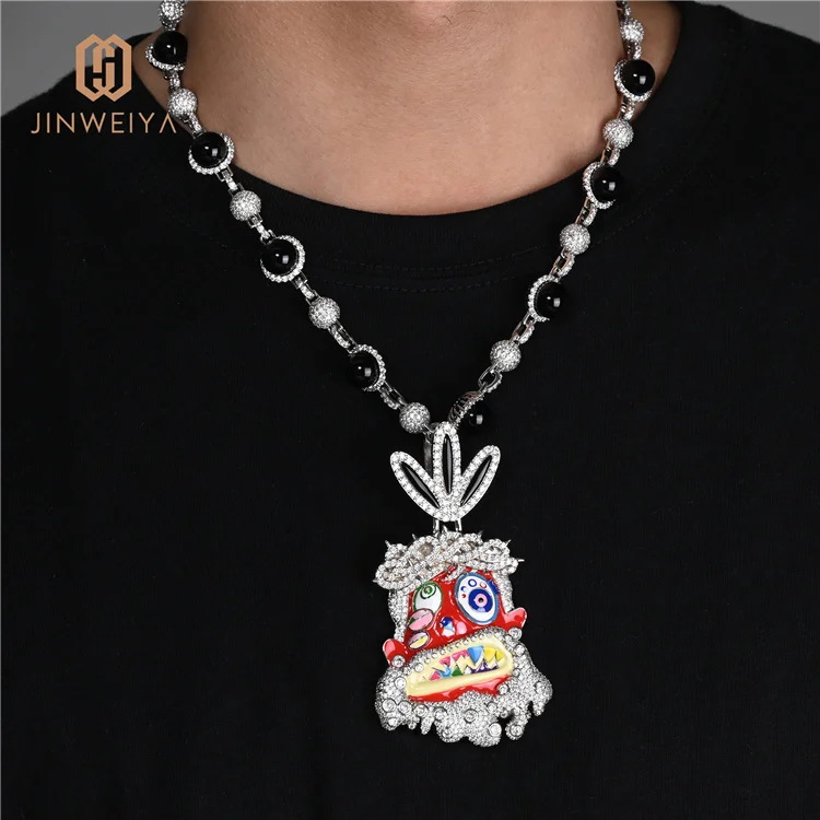 JWY 'Jewelery' Hip Hop Iced Out 18K White Gold big and shiny Pendant With Black and White Pearl Necklace Ready to SHip
JWY 'Jewelery' Hip Hop Iced Out 18K White Gold big and shiny Pendant With Black and White Pearl Necklace Ready to SHip