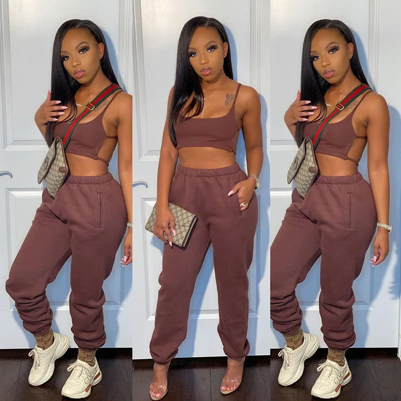 High Quality Custom Logo Joggers 2 Piece Backless Crop Top Two Piece Pants Set Women Clothing Sweatpants Women Joggers Suits Set
High Quality Custom Logo Joggers 2 Piece Backless Crop Top Two Piece Pants Set Women Clothing Sweatpants Women Joggers Suits Set