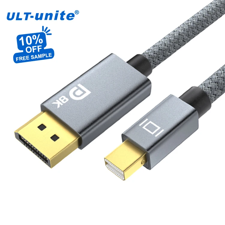 

ULT-unite OEM ODM Mini DisplayPort to DisplayPort Cable 8K 60Hz 4K 144Hz Mini DP to DP Cable