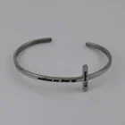 New Product Mens Adjustable Religious Cross Bangles Letter Jewelry Cuff Bracelet
