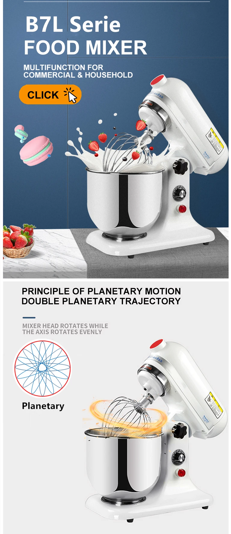 7l electric mixer cake baking machine