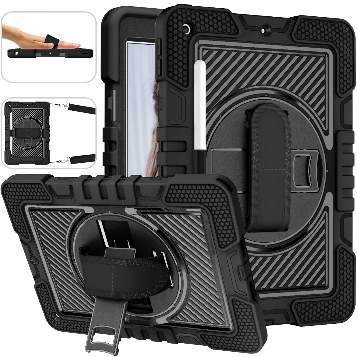 Shockproof Rugged Carrying Case With 360 Rotating Stand Holder Tablet Cover Case for iPad 10.2 8th Case, 6 colors
Shockproof Rugged Carrying Case With 360 Rotating Stand Holder Tablet Cover Case for iPad 10.2 8th Case, 6 colors