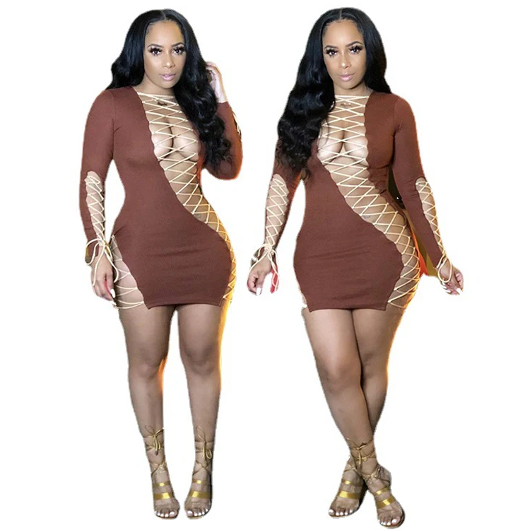 2021 New Lace Up Sexy Dress Summer Bodycon Plus Size Women Clothing Long Sleeve Ladies Dress Outfits Trending Short Dress New, Brown
2021 New Lace Up Sexy Dress Summer Bodycon Plus Size Women Clothing Long Sleeve Ladies Dress Outfits Trending Short Dress New, Brown