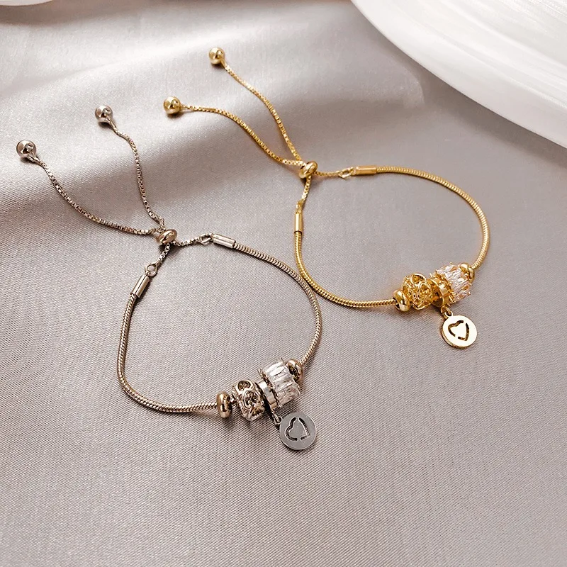 Valentines gift Luxury Cubic Zirconia Bead Charm Bracelet Adjustable Gold Chain Crystal Lucky Love Heart Bracelet
Valentines gift Luxury Cubic Zirconia Bead Charm Bracelet Adjustable Gold Chain Crystal Lucky Love Heart Bracelet
