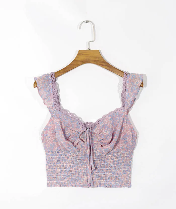 cs147 New Ladies 2020 Summer Elastic Waist Lace Trim Sleeveless Tank Tops Floral Beach Crop Top Short Blouse Tops
cs147 New Ladies 2020 Summer Elastic Waist Lace Trim Sleeveless Tank Tops Floral Beach Crop Top Short Blouse Tops