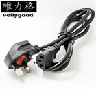 Guangzhou Manufacture UK Black Power Cords with Copper for Laptop Desktop electric wires cables c13 c7 C5