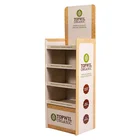 Yellow Template Cardboard Book Soap DVD Display Box Stands Rack Shelf Unit