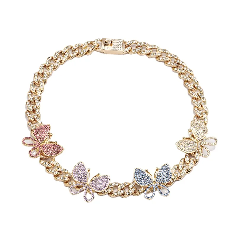 Silver Crystal Jewelry Hiphop Full Diamond Link Cuban Choker Necklace Hip Hop Butterfly Charm Necklace Ice Bling Necklace, Picture shows
Silver Crystal Jewelry Hiphop Full Diamond Link Cuban Choker Necklace Hip Hop Butterfly Charm Necklace Ice Bling Necklace, Picture shows