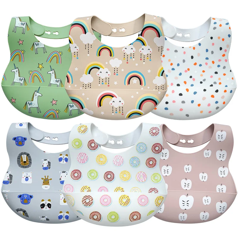 Food Grade Printing Silicone Bibs Adjustable Silicone Baby Bibs Easily Clean Bibs, Customized color
Food Grade Printing Silicone Bibs Adjustable Silicone Baby Bibs Easily Clean Bibs, Customized color