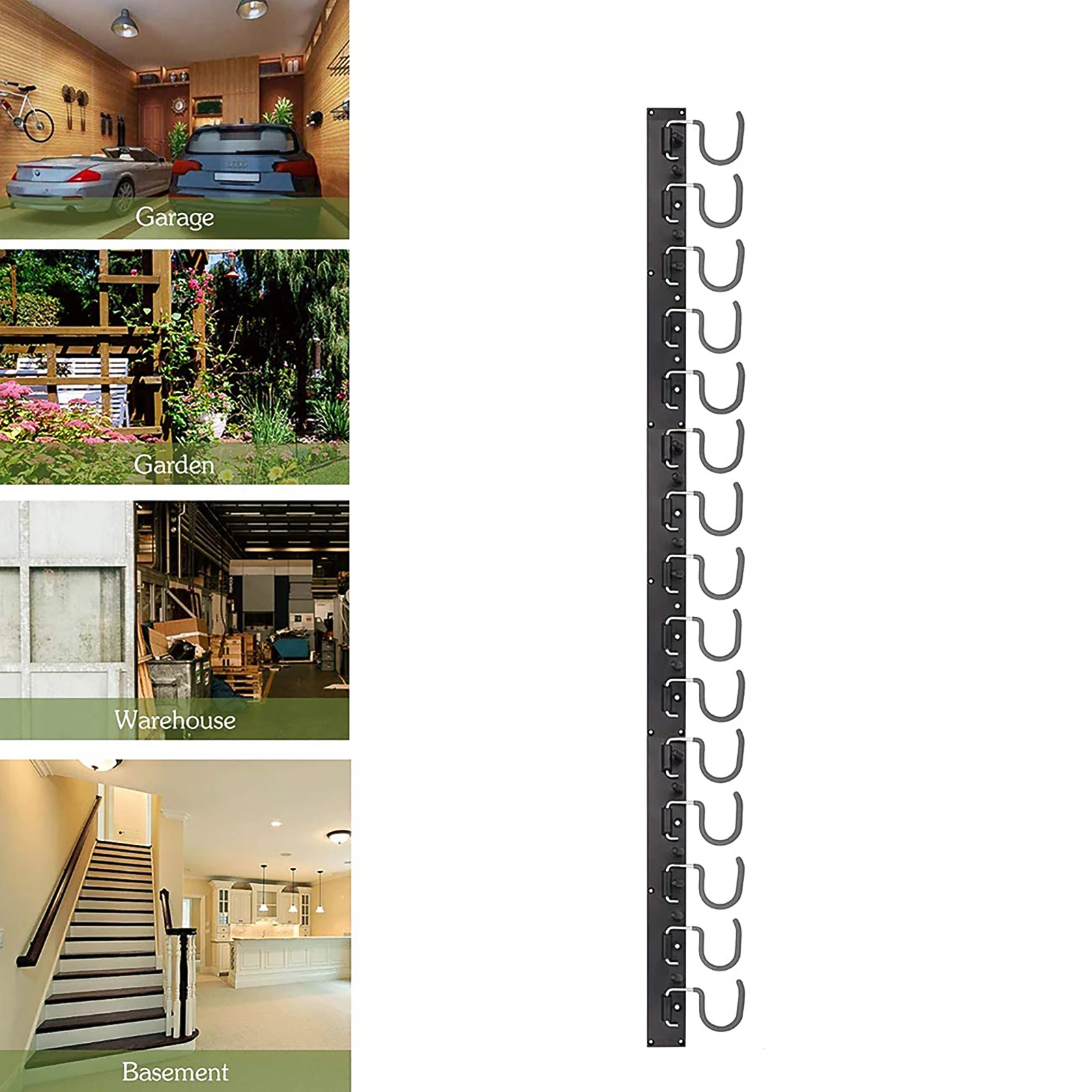 48 Inch Adjustable Tool Storage System 12 Hooks Wall Holder Garage Storage Garden Tool Organizer
48 Inch Adjustable Tool Storage System 12 Hooks Wall Holder Garage Storage Garden Tool Organizer