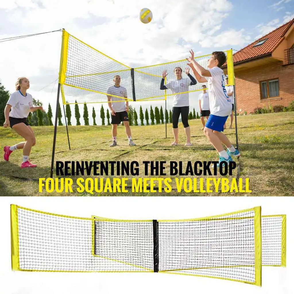 2021 hot 4 player Volleyball Net Cross Four-sided Beach Volleyball Net Four Square Meets Multifunctional Sports Training Net, Customize color
2021 hot 4 player Volleyball Net Cross Four-sided Beach Volleyball Net Four Square Meets Multifunctional Sports Training Net, Customize color