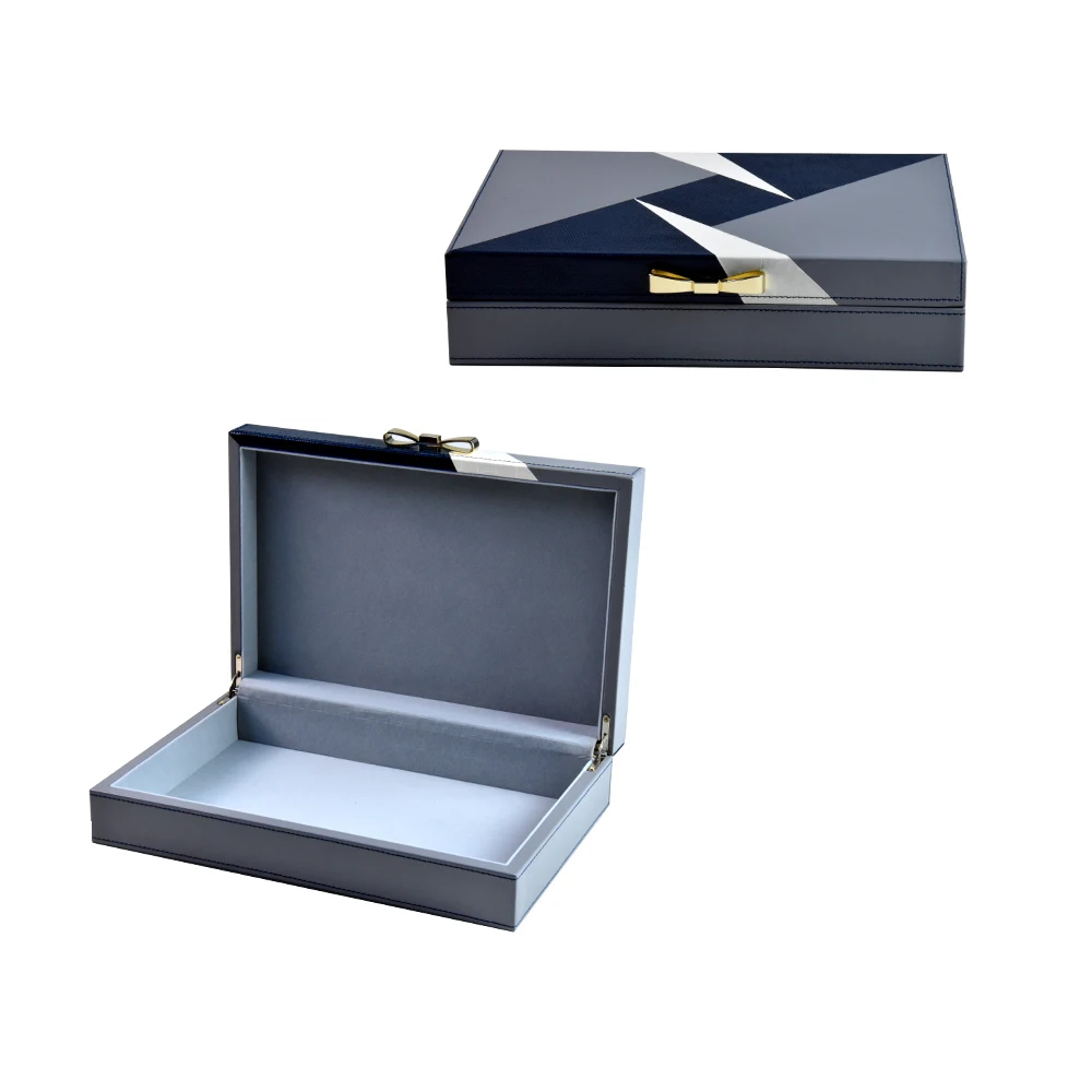 2019 New design luxury custom silk printing wooden leather jewelry gift box