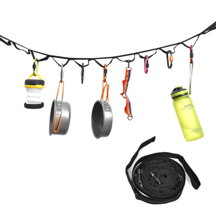 Outdoor Tent Storage Rope Adjustable Clothesline Daisy Chains camping hanging rope, Black
Outdoor Tent Storage Rope Adjustable Clothesline Daisy Chains camping hanging rope, Black