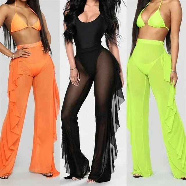 2021 Ladies Sexy Swimsuit See Through Mesh Cover Up Sheer Bikini Swimwear Ruffle Pants, As picture show
2021 Ladies Sexy Swimsuit See Through Mesh Cover Up Sheer Bikini Swimwear Ruffle Pants, As picture show