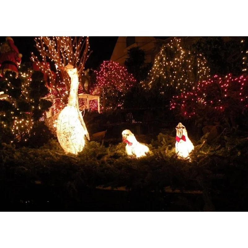 Kundenspezifische jede form festival im freien 3d beleuchtete acryl tier lichter LED Weihnachten licht schwan skulpturen