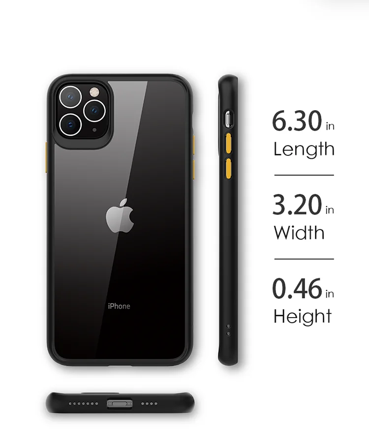 Ultra thin cover for iPhone 11 Max transparent clear PC TPU phone case for iPhone 11 pro max