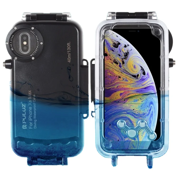 

Hottest PULUZ 40m/130ft Waterproof Diving Housing Photo Video Taking Underwater Cover Case for iPhone XS Max