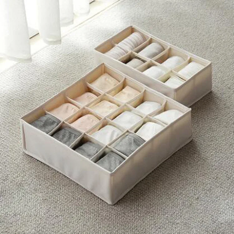 8 And 16 Grid Foldable Washable Bra Underwear Socks Drawer Organizer Storage Boxes Bins, Rice white
8 And 16 Grid Foldable Washable Bra Underwear Socks Drawer Organizer Storage Boxes Bins, Rice white