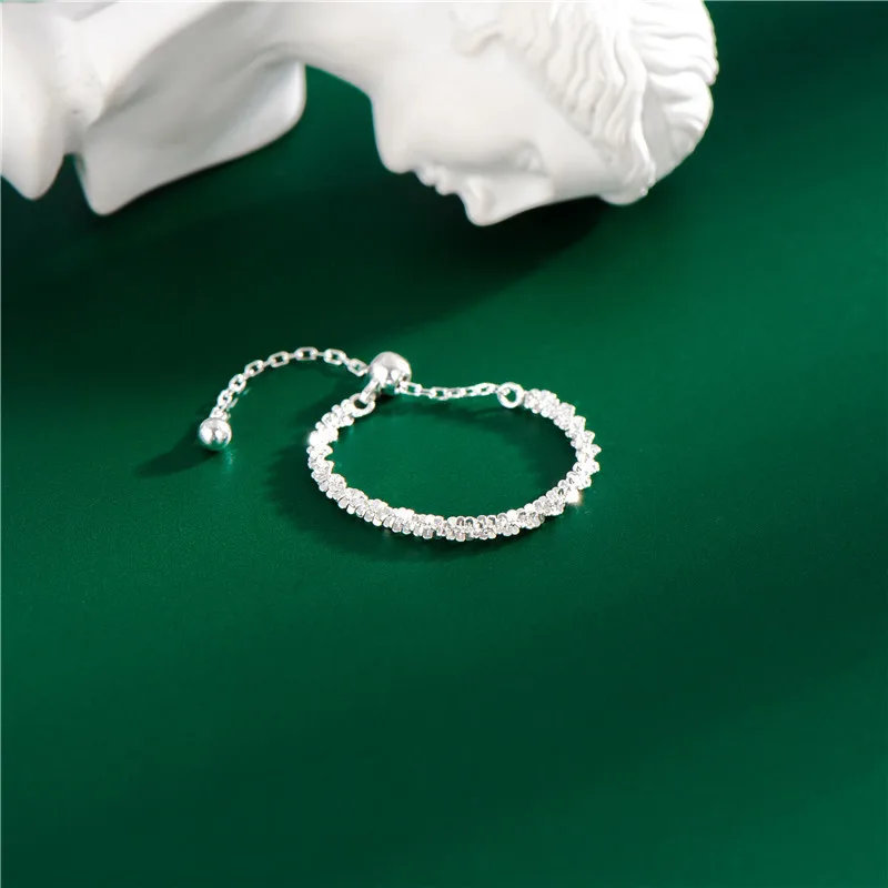 Minimalist S925 Silver Chain Ring Finger Jewelry 925 Sterling Silver Ring for Women Hand Decoration
Minimalist S925 Silver Chain Ring Finger Jewelry 925 Sterling Silver Ring for Women Hand Decoration
