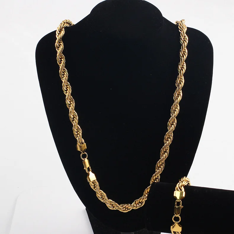 Fashion Accessories Stainless Steel Rope Chain Necklace Gold Plated Twisted Rope Chain Necklace
Fashion Accessories Stainless Steel Rope Chain Necklace Gold Plated Twisted Rope Chain Necklace