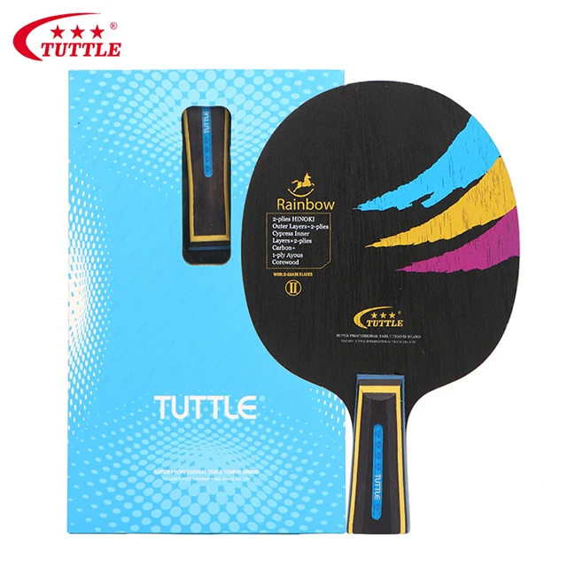 TUTTLE Table tennis racket base plate Black rainbow four wood three carbon base plate fast attack base plate Long handle Short
TUTTLE Table tennis racket base plate Black rainbow four wood three carbon base plate fast attack base plate Long handle Short
