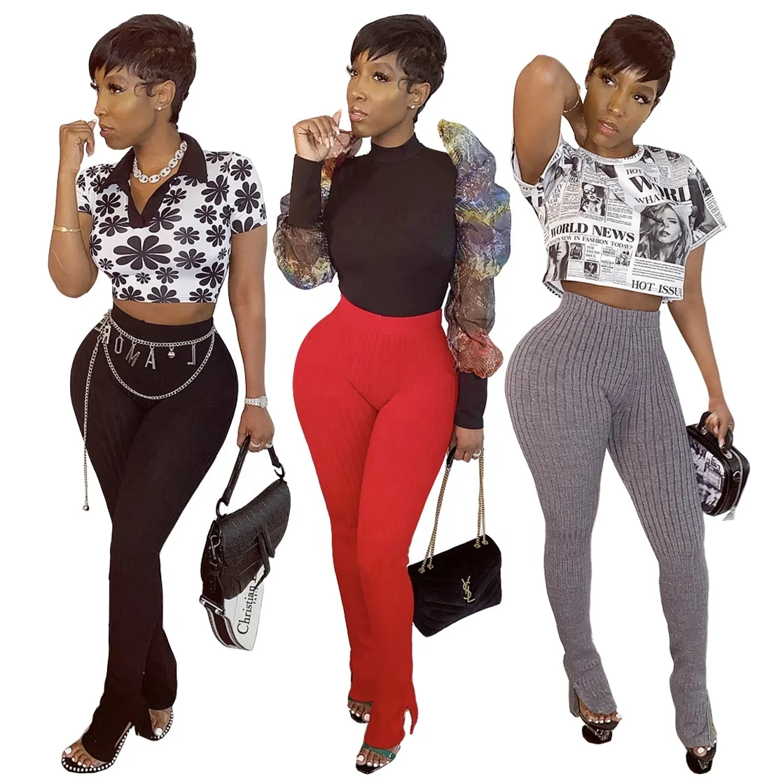 Hot Sale 2021 bottoms for women black knit pants with zipper rib Women's Trousers & Pants, As picture or customized make
Hot Sale 2021 bottoms for women black knit pants with zipper rib Women's Trousers & Pants, As picture or customized make