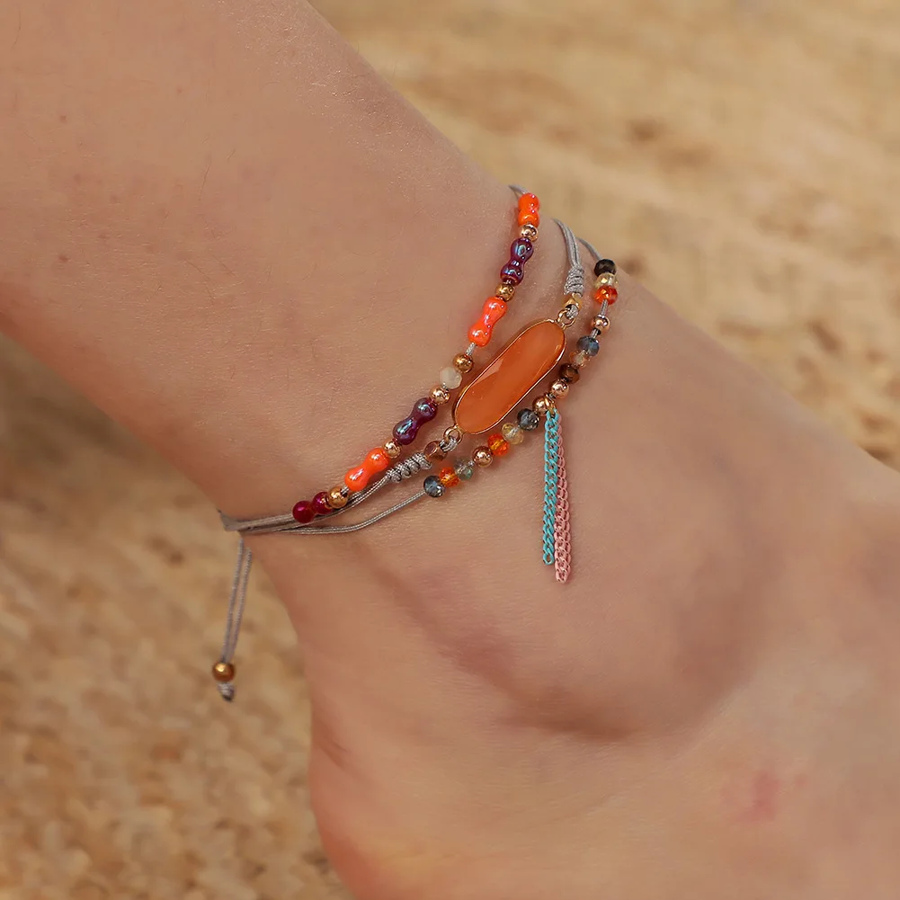 Beach Jewelry Boho Ethnic Colorful Resin Beads Tassel Anklets Bohemian Multi Layer Anklet Set
Beach Jewelry Boho Ethnic Colorful Resin Beads Tassel Anklets Bohemian Multi Layer Anklet Set