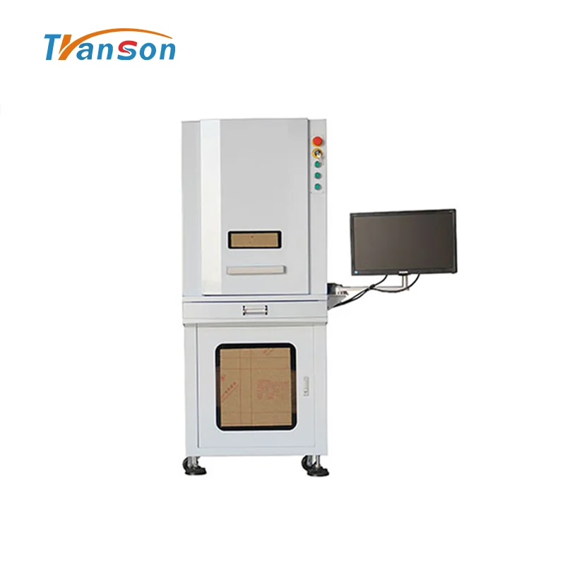 100W  High Power Fiber laser Marking Machine Full-Enclosed Type for Metal Leather Plastic Stone