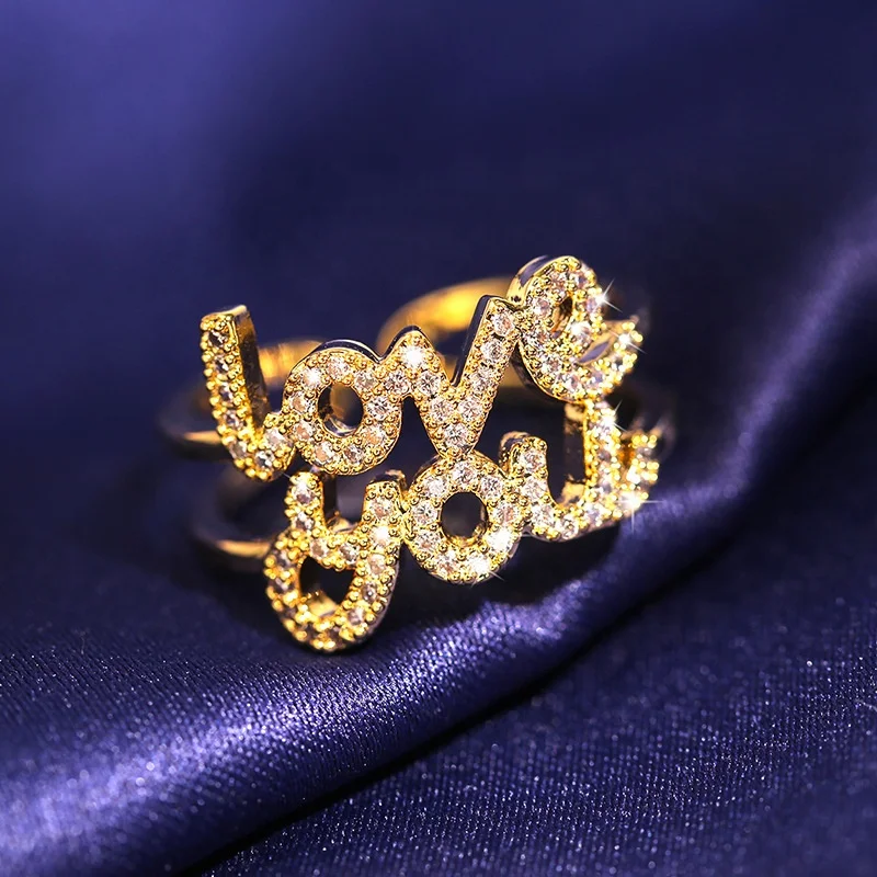 New Fashion Hot Fashion Exquisite Love Letters lover gift Ring Women Simple Cute Love Ring
New Fashion Hot Fashion Exquisite Love Letters lover gift Ring Women Simple Cute Love Ring