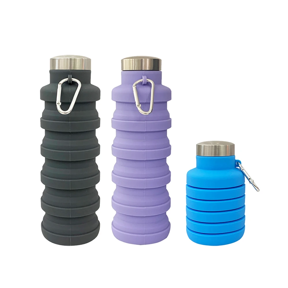

Eco-friendly Portable bpa free 500ml collapsible custom logo silicone foldable water bottle